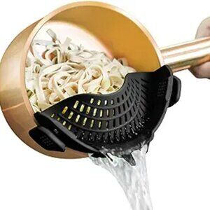 Silicone Clip On Strainer for Pots Pans Pasta Vegetables Fruit Kitchen Tool